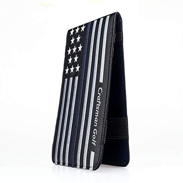 Craftsman Golf Blue Strips Stars Golf Scorecard Holder Yardage Book Cover Holder Bule Strips
