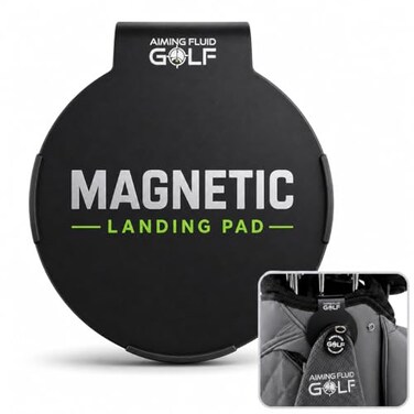 Aiming Fluid Golf Magnetic Landing Pad Industrial Steel Core Universal Fit for All Golf Bags SoftSafe Protection Layer Secure Mount for Magnetic Golf Towels Rangefinder Golf Accessories