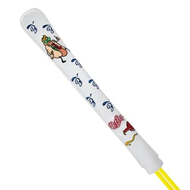 BAIRBRE Golf Alignment Stick Cover Hot Dog Design Premium Leather Golf Cover for Alignment Stick Holds 2 Sticks White