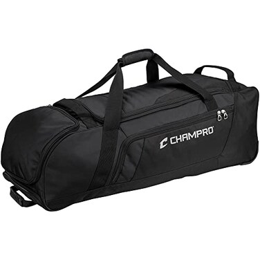 CHAMPRO Boss Wheeled Catchers Roller Bag Black