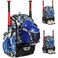 GOTECH Softball Bag for Youth Adults Baseball Bat Equipment Bag with Fence Hook Lightweight Backpack with Shoe Compartment Large Main Compartment for Helmet