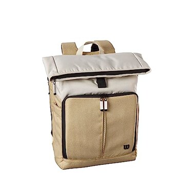 WILSON Lifestyle Foldover Tennis Backpack Khaki Holds up to 2 Rackets