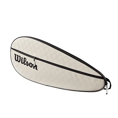 WILSON Premium Tennis Racket Cover Holds 1 Racket Cream