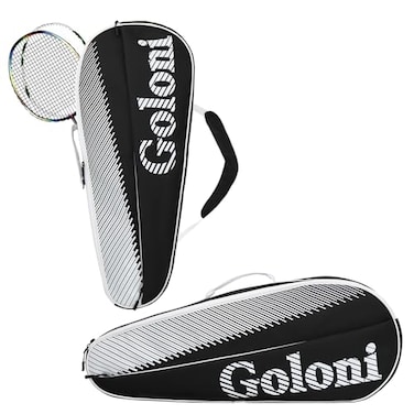 Goloni Tennis Bag 34 Racquets with Front Extral Pocket for Other EssentialsTennis Rackets Bag with Removable Shoulder StrapWhite