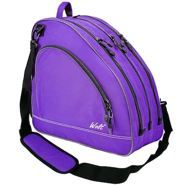 WOLT Ice Skate Bag Inline Roller Skate Bag with Adjustable Shoulder Strap for Both Youth and Adultspurple