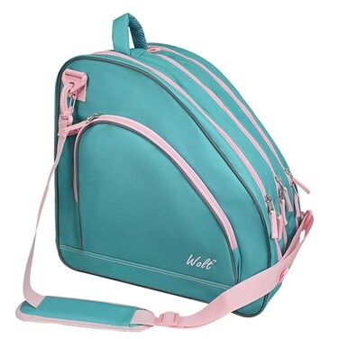 WOLT Ice Skate Bag Inline Roller Skate Bag with Adjustable Shoulder Strap for Both Youth and AdultsMint Green