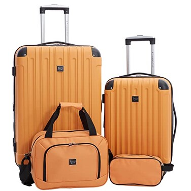 Travelers Club Midtown Hardside 4Piece Luggage Travel Set Butterscotch
