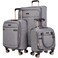 kensie Hudson Softside 3Piece Spinner Luggage Set Heather Gray