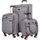 kensie Hudson Softside 3Piece Spinner Luggage Set Heather Gray