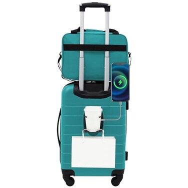 Wrangler Smart Spinner Hardside Luggage 2 Piece Set Teal