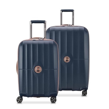 DELSEY PARIS Carrousel Hardside Expandable Luggage with Spinner Wheels Navy 2 Piece Set 2128