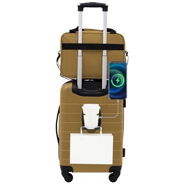 Wrangler Smart Spinner Hardside Luggage 2 Piece Set Wood Thrush