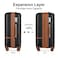 Joyway Carry On Luggage 20 Inch Expandable Suitcase with Spinner Wheel 4 Piece Hard Shell Luggage Set with TSA LockBlack brown