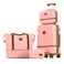 Joyway Carry On Luggage 20 Inch Expandable Suitcase with Spinner Wheel 4 Piece Hard Shell Luggage Set with TSA LockPink brown