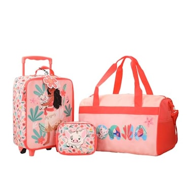 Bioworld Moana Pua Moana Tropical Print Youth 4Piece Carry On Luggage Travel Set