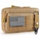 FRTKK Tactical Molle Admin Pouch Utility Laser Cut EDC Tool Pouch Bag Horizontal Modular Pouches Include US Flag Patch and Keychain Tan