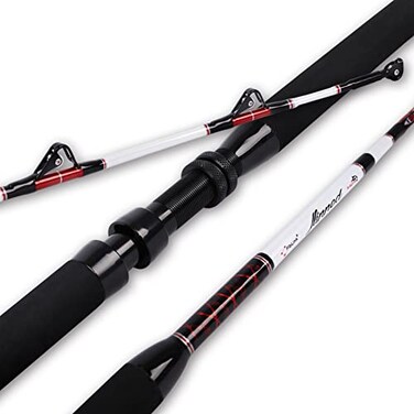 Fiblink Trolling Rod Saltwater Deep Dropper Big Game Rod Conventional Boat Roller Rod Carbon Fishing Pole 2 Pieces 56 3050lbs