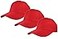 Gelante Plain Blank Baseball Caps Adjustable Back Strap 3 PC001Red