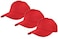 Gelante Plain Blank Baseball Caps Adjustable Back Strap 3 PC001Red