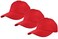 Gelante Plain Blank Baseball Caps Adjustable Back Strap 3 PC001Red
