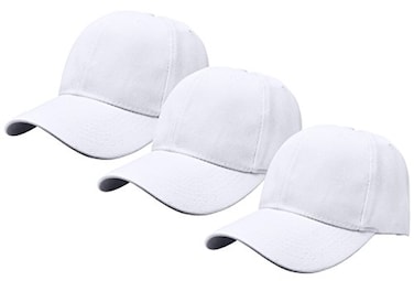 Gelante Plain Blank Baseball Caps Adjustable Back Strap 3 PC001White