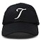 DALIX Initial Hat Letter T Black Womens Baseball Cap Monogram Cursive Embroider