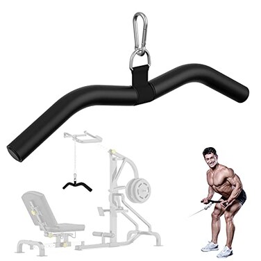 Mbotnee Upgraded LAT Pulldown Bars 19 LAT Pull Down Bar Attachments for Home Gym Curl Triceps Press Down Bar Cable Machine Attachment for Pulley System Exercise Triceps Arm Back Muscles 19