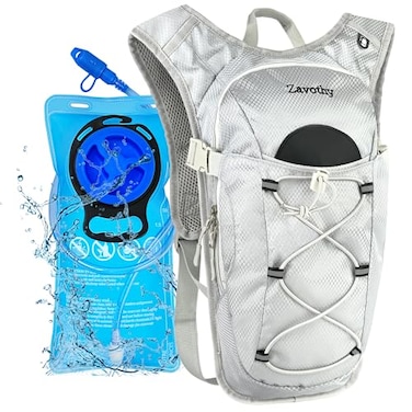 Zavothy Lightweight Hydration Backpack with 2L Water Bladder Water Backpack Hydration Pack for Cycling Running Biking Hiking Backpack Silver