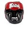 Fairtex Muay Thai Boxing Headgear Protective Sparring Head Guard with Adjustable Straps MultiLayer Padding Enhanced Vision Coverage HG13 BlackRed LaceUp Large