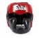 Fairtex Muay Thai Boxing Headgear Protective Sparring Head Guard with Adjustable Straps MultiLayer Padding Enhanced Vision Coverage HG13 BlackRed LaceUp Large