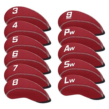 Craftsman Golf 11pcsSet Neoprene Iron Headcover Set with Large No for All Brands CallawayPingTaylormadeCobra Etc Red