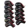 Craftsman Golf 11pcs Set 456789ASPLX Synthetic Leather Black with Red Edge Iron Head Cover Headcover Set for Callaway Ping Etc with Zipper