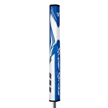 SuperStroke Zenergy Flatso 30 Golf Putter Grip with No Taper Enhanced SPYNE Technology New MultiZone Texturing and TechPort BlueWhite