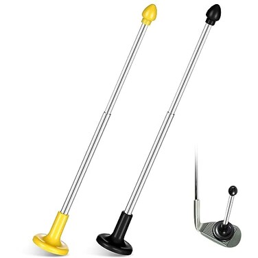 Libima 2 Pcs Golf Alignment Sticks Magnetic Golf Alignment Rods Golf Club Lie Angle Tool Plastic Golf Swing Training Aid 2 Section Retractable Golf Alignment Rods Golf Direction Indicator Gift Black Y