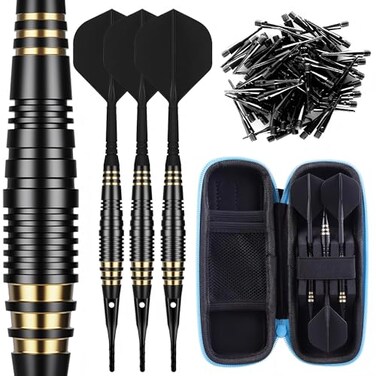 CyeeLife Professional Soft Tip Darts Set 18 Grams with 30 Extra Dart Tips and Gift Storage BoxDarts Plastic Tip
