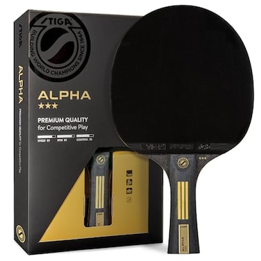 STIGA Alpha Ping Pong Paddle 5ply Extra Light Blade 2mm Premium Sponge Flared Handle for Masterful Grip Performance Table Tennis Racket for Competitive Play