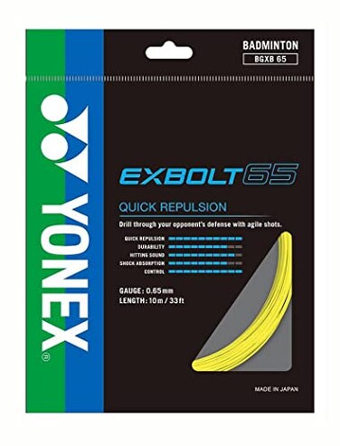 Yonex Badminton String 10m Set Exbolt 65 Yellow
