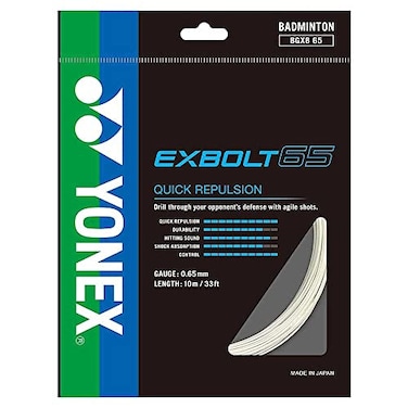 YONEX BG Exbolt 65 Badminton String White