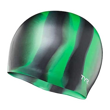 TYR Multi Silicone Cap BlackGreen
