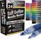 ArtShip Design 24 Self Outline Metallic Markers Paint Pen Double Pack of Both Extra Fine Tip and Medium Tip Double Line Markers Self Outline Paint Pens Journal Pens Scrap Booking Cards DIY Crafts