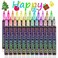 Celepen Glitter Paint Markers 24 Pack Medium Tip Sparkle Glitter Makers for Canvas Fabric Rock Painting QuickDrying Metallic Shimmer Acrylic Glitter Paint Pens for Kids Adults DIY Crafts Card Making