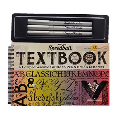 Speedball Textbook Project Kit Includes 13 mm 20 mm and 30 mm Elegant Writer Calligraphy Markers Chisel Nib Tip Pens for Drawing Journaling and Scrapbooking