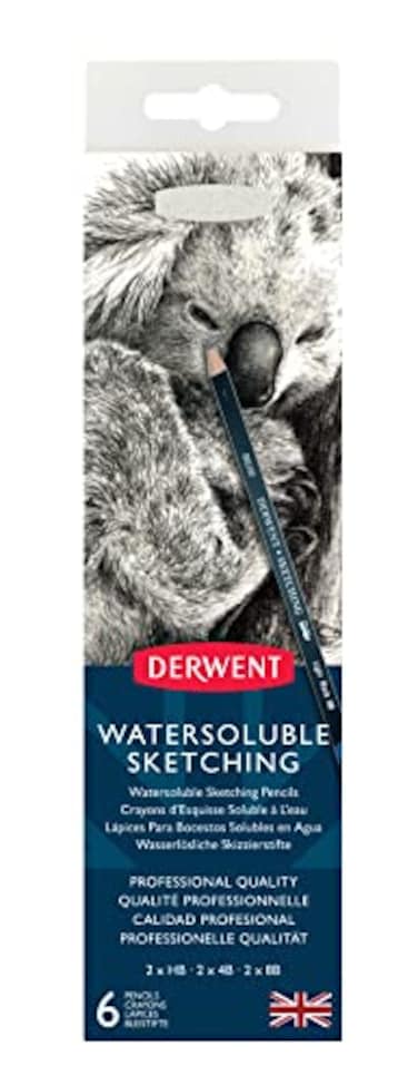 Derwent Watersoluble Sketching Pencils Metal Tin 6 Count 0700837