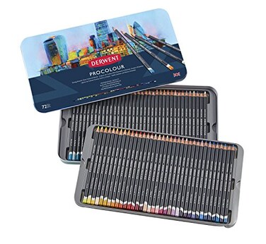 Derwent Colored Pencils Procolour Pencils Drawing Art Metal Tin 72 Count 2302508