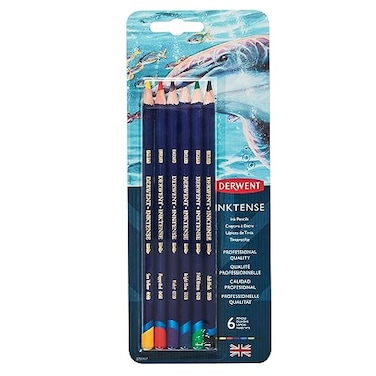 Derwent Colored Pencils Inktense Ink Pencils Drawing Art Pack 6 Count 0700927 Renewed