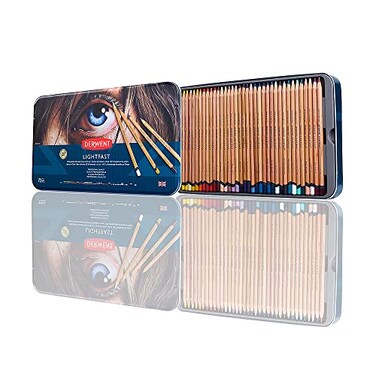 Derwent 2302722 Lightfast Coloured Pencil Tin Pack of 72 2302722