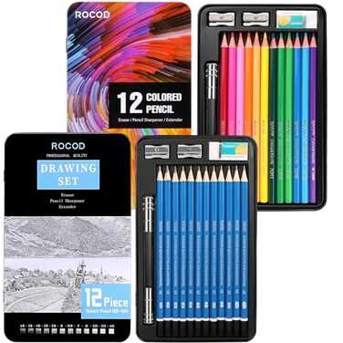 ROCOD Profession Sketch Pencils Colored Pencils for Adults Drawing Pencils Set