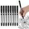 Pacific Arc Blackliner Black Fineliner Pens Set of 8 Differently Sized Fine Drawing Pens for Artists Sketching Journaling Hand Lettering and Calligraphy