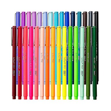 Uchida Le Pens Multicolor Set 03mm Fine Point Pens Smudge Proof Ink All 30 Basic Neon and Pastel Colors