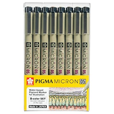 Sakura Pigma Micron pens 05 line Drawing 8 Color Set Archival ink fineliner manga pen Bible journaling Study kit